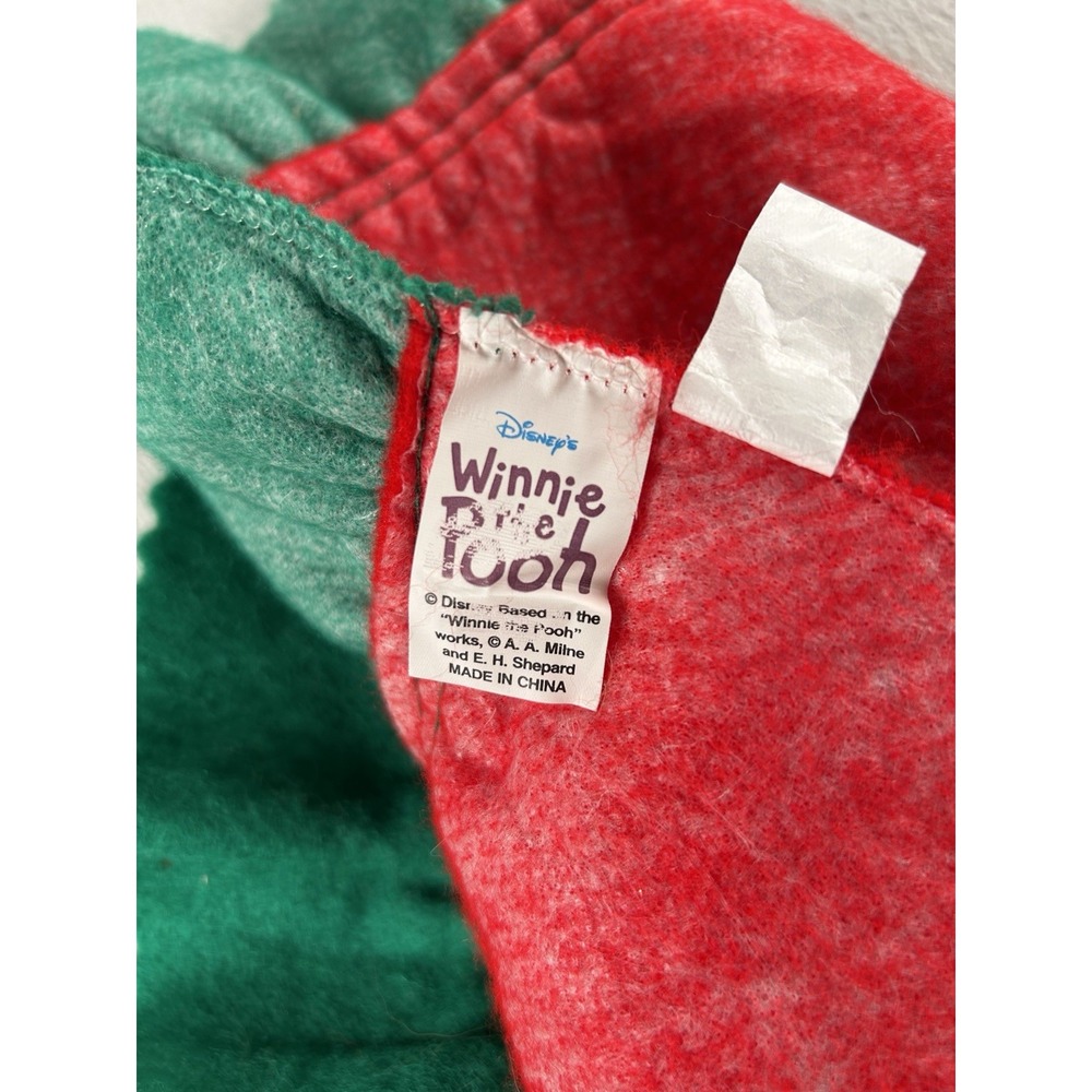 VTG Disney Winnie the Pooh Christmas Tree Skirt 53" Red Green Felt - Picture 5 of 5